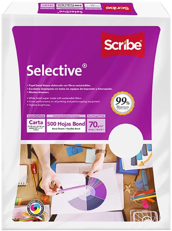 Bond Selective paquete c/500 35kg Blanco 99% Carta 70g Scribe® 5399 [Resma] 7502233378329 2