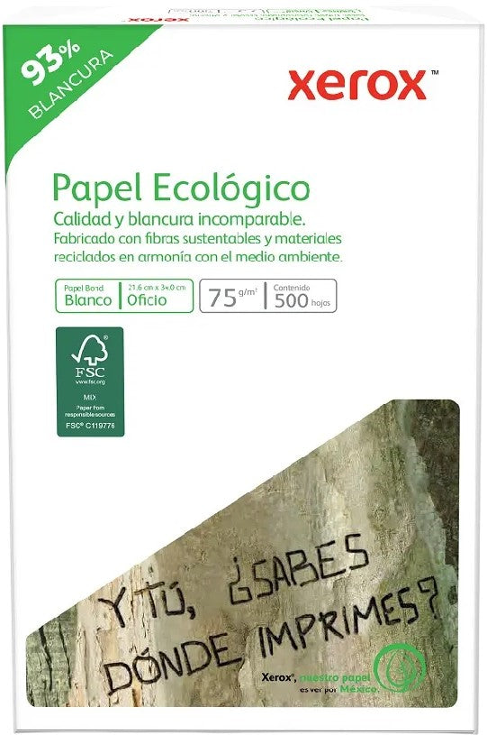 Bond Ecológico pack c/500 50kg Blanco 93% Oficio 75g Xerox® 003M02012 [Resma] 7503031897128