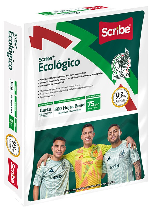 Bond Ecológico pack c/500 37kg Blanco 93% Carta 75g Scribe® 5288 Resma 7502233377797 01 Imagen principal del producto