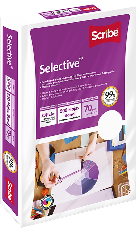 Bond Selective paquete c/500 50kg Blanco 99% Oficio 70g Scribe® 5391 [Resma] Imagen secundaria del producto