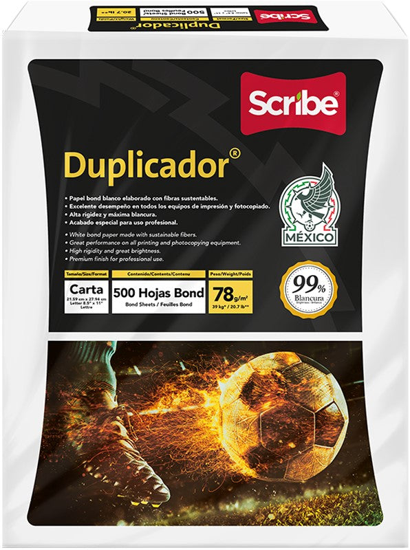 Bond Duplicador pack c/500 37kg Blanco 99% Carta 75g Scribe® 5236 Resma 7502233377438 02