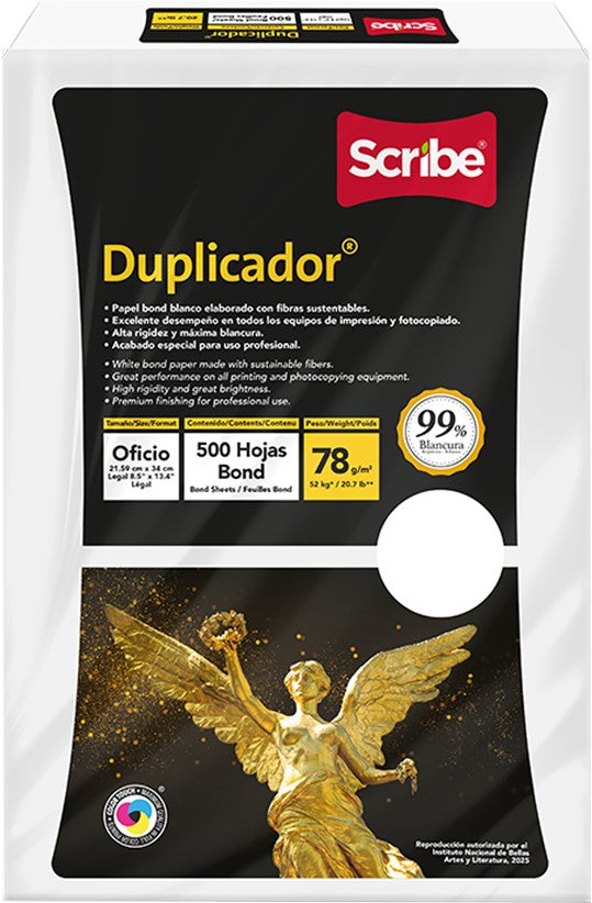 Bond Duplicador pack c/500 50kg Blanco 99% Oficio 75g Scribe® 5237 Resma 7502233377452 02