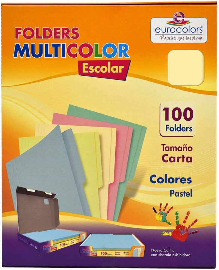 Fólder Multicolor c/100 Crema Carta eurocolors PU0036 [Caja] 7501454604187 Imagen principal del producto