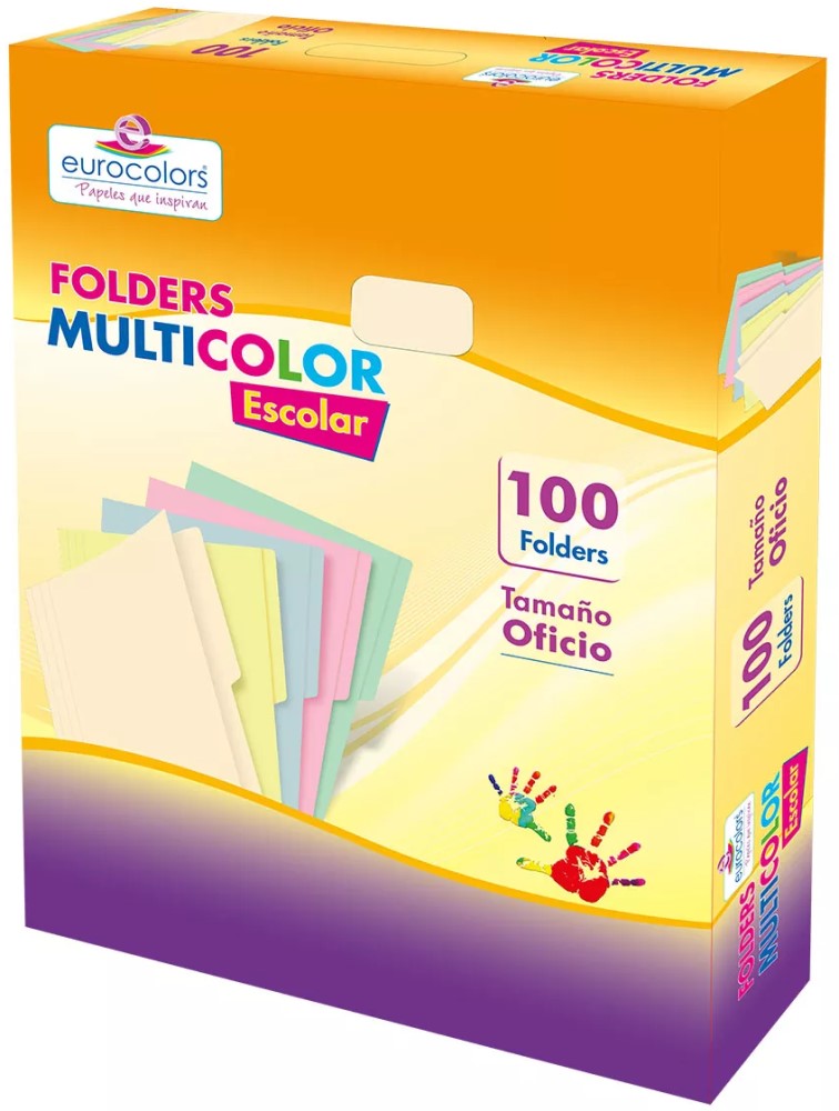 Fólder Multicolor c/100 Crema Oficio eurocolors PU0058 Caja 7501454604200