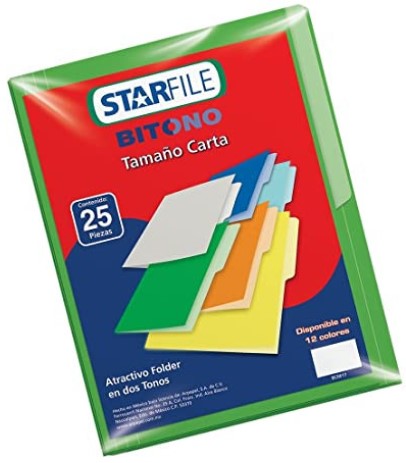 Fólder Bitono Starfile® pack c/25 Verde Carta STARfile® PH0072 Paquete 7501454572202 01