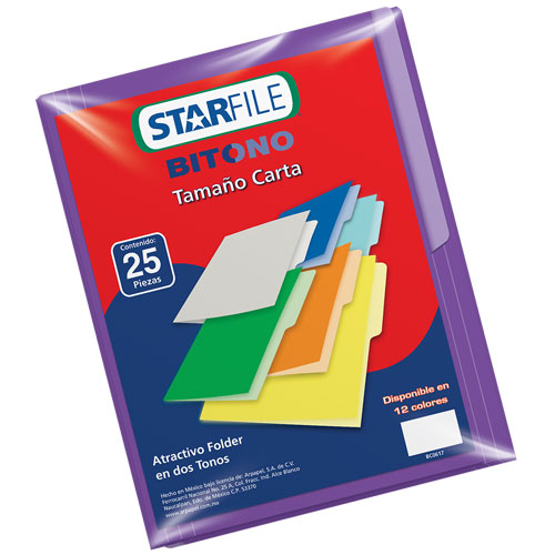 Fólder Bitono Starfile® pack c/25 Morado Carta STARfile® PH0082 Paquete 7501454572301 01