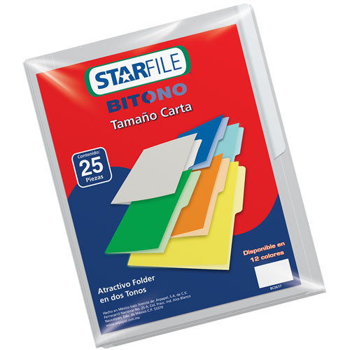 Fólder Bitono Starfile® pack c/25 Gris Carta STARfile® PH0084 Paquete 7501454572325 01