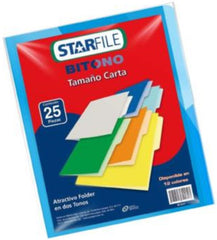Fólder Bitono Starfile® pack c/25 Azul Carta STARfile® PH0090 Paquete 7501454572387 01