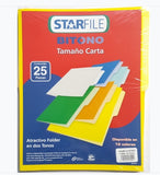 Fólder Bitono Starfile® pack c/25 Amarillo Carta STARfile® PH0094 Paquete 7501454572424 01