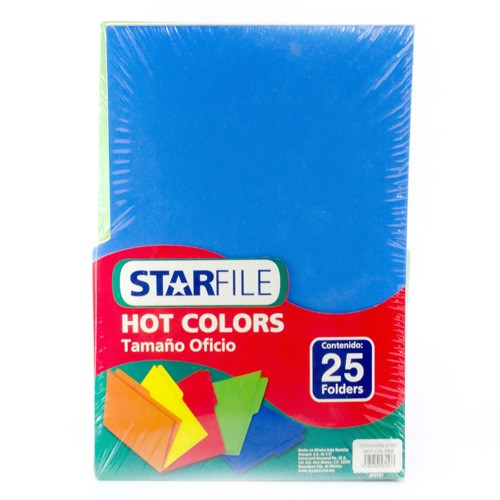 Fólder Color Hot Colors pack c/25 Arcoíris (5) Oficio STARfile® PH0042 [Paquete] 7501454571533