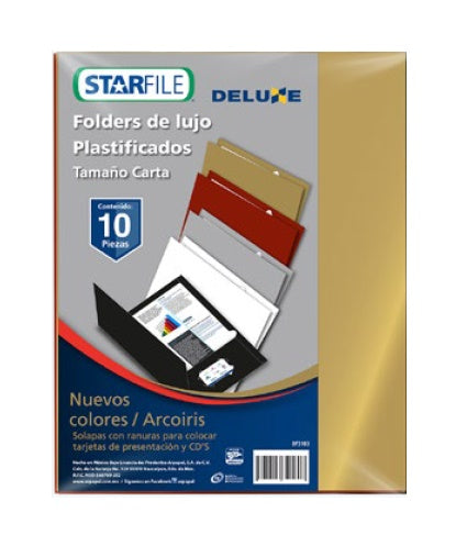 Fólder Plastificado Deluxe Ejecutivo c/10 Arcoíris Ejecut Carta STARfile® PY1173 [Paquete] 7501454574183