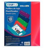 Fólder Plastificado Deluxe Collorfull c/10 Arcoíris Full Carta STARfile® PY1174 Paquete 7501454574190