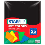 Fólder Color Hot Colors pack c/25 Negro Carta STARfile® PH0051 Paquete 7501454572530 01