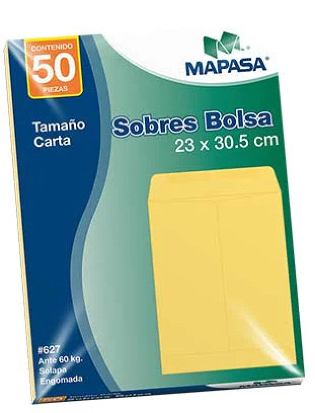 Sobre Bolsa 627 Carta pack c/50 60kg Ante 23×30.5cm Mapasa® IA0195 [Paquete]
