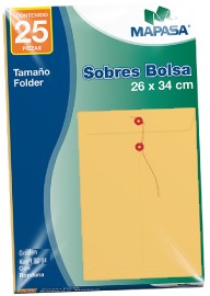 Sobre Bolsa c/Rondana Fólder 105g pack c/25 80kg Golden Kraft 26×34cm Mapasa® IA0331 [Paquete]