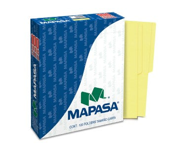 Fólder Tradicional/Premium c/100 Canario Carta Mapasa® PC0005 Caja 7501454560056 01