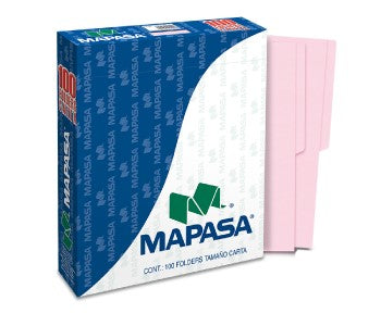 Fólder Tradicional/Premium c/100 Rosa pastel Carta Mapasa® PR0001 Caja 7501454560070 01