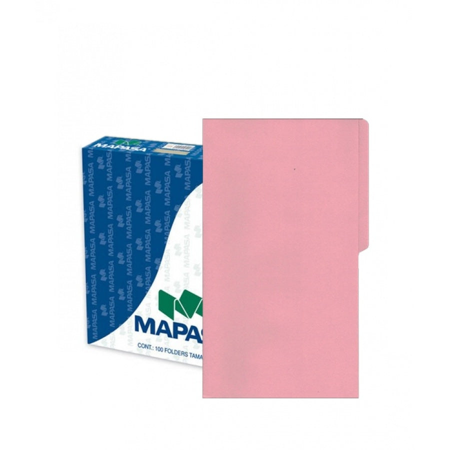Fólder Tradicional/Premium c/100 Rosa pastel Oficio Mapasa® PR0002 Caja 7501454560087 01