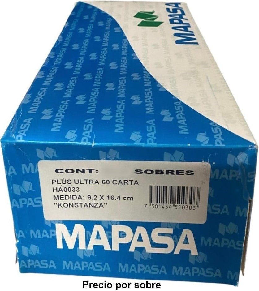 Sobre c/Ventana Plus Ultra C. 60kg Blanco Bond Carta 6¾ Mapasa® HA0033 [Sobre] 7501454510303 3