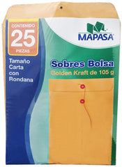 Sobre Bolsa c/Rondana Carta 105g pack c/25 80kg Golden Kraft 23×30.5cm Mapasa® IA0330 [Paquete]