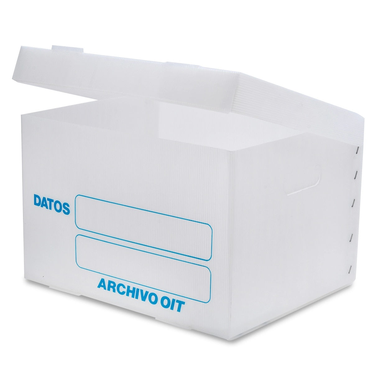 Caja Archivo de Plástico 38.5×31×25cm Tapa Integrada Carta CARTONPLAST® Pieza 01 Imagen principal del producto