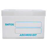 Caja Archivo de Plástico 38.5×31×25cm Tapa Integrada Carta CARTONPLAST® Pieza 03