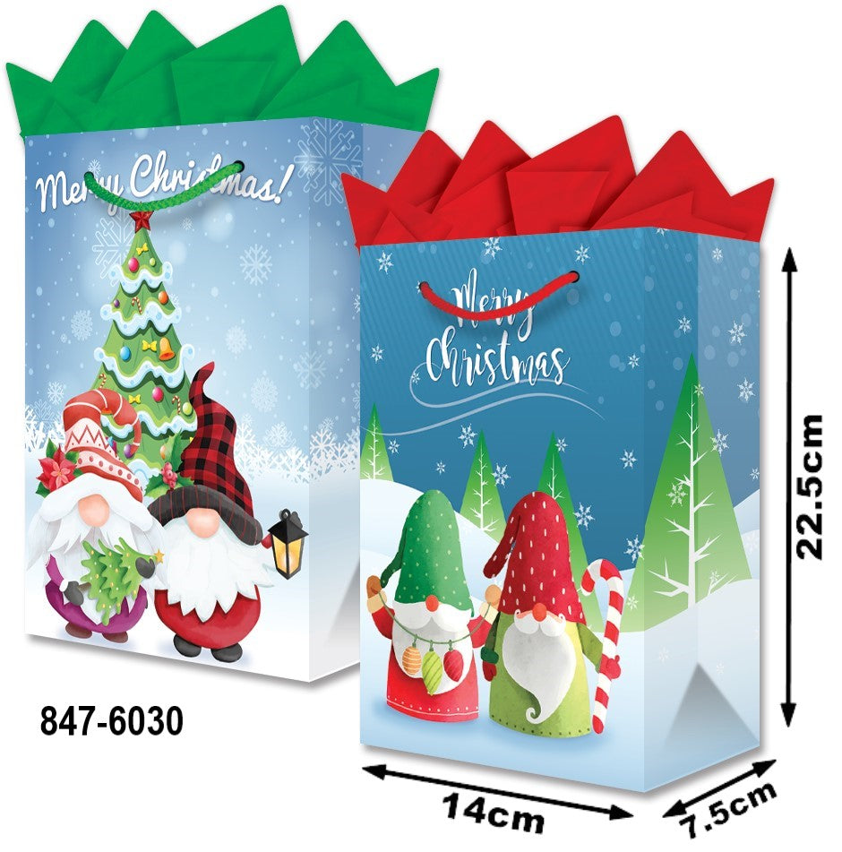 Bolsa p/Regalo Navidad Gnomos Xmas Chica 14×22½+7½ granmark® 847-6030/6 Pieza 751214661005 01