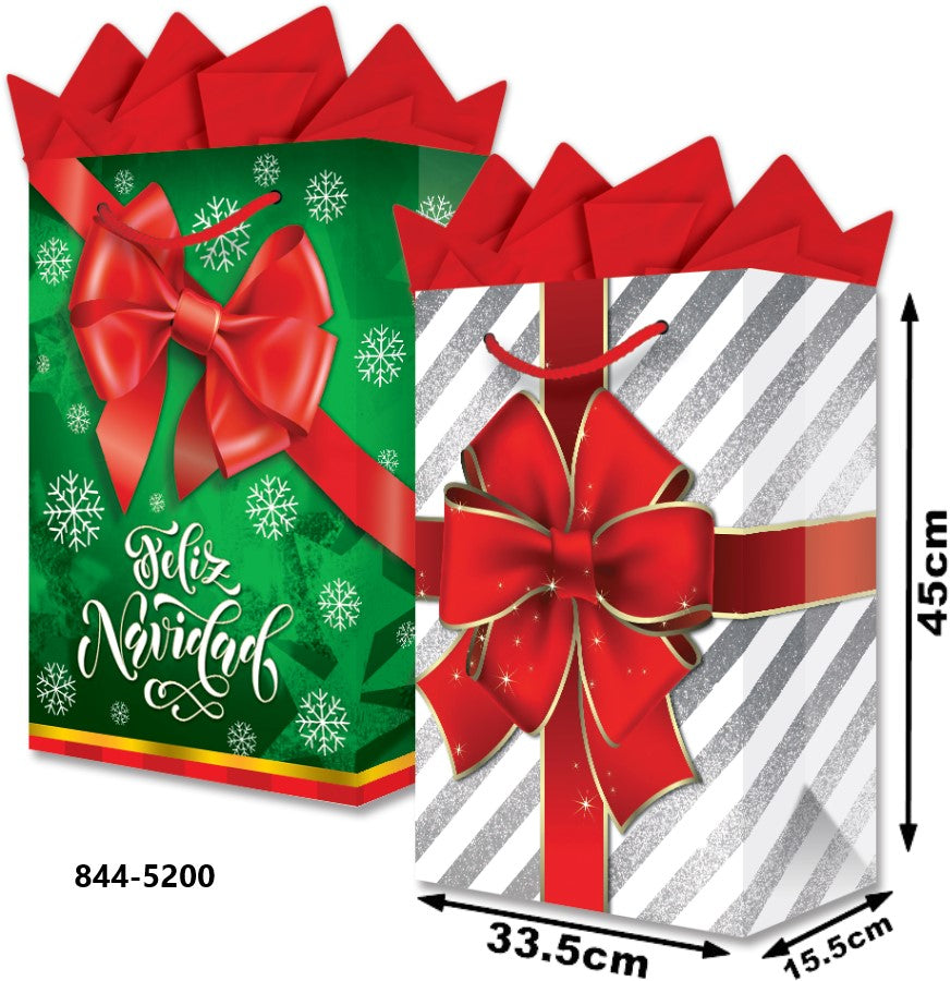 Bolsa p/Regalo Navidad Moños Jumbo 33½×45+15½ granmark® 844-5200/6 Pieza 751214630582 01