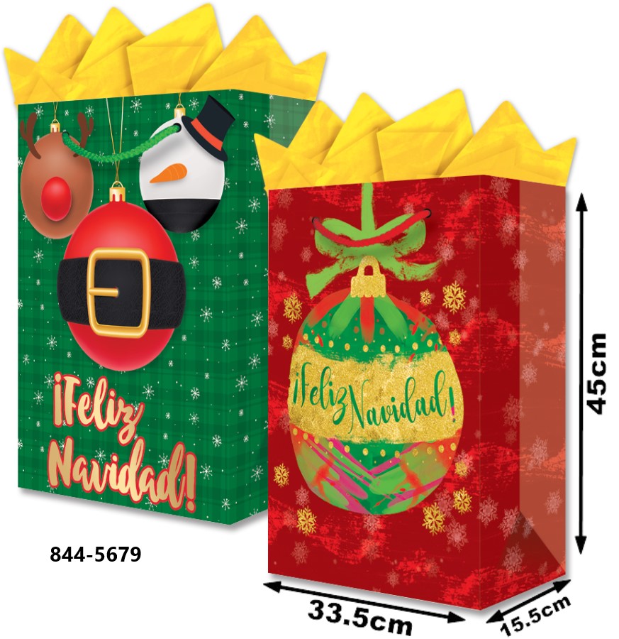 Bolsa p/Regalo Navidad Esferas Jumbo 33½×45+15½ granmark® 844-5679/6 Pieza 751214647054 01