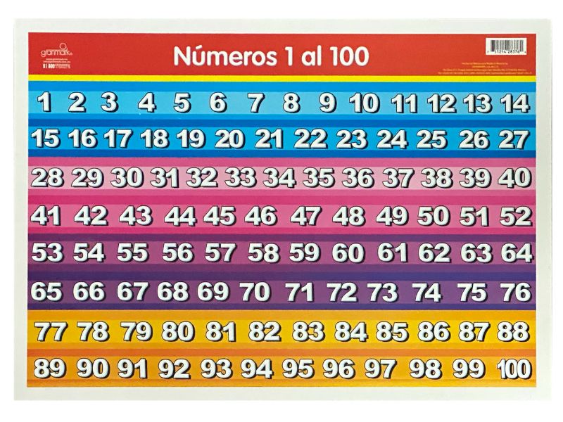 Póster Didáctico Números 1 al 100 50×70cm granmark® 1322-1 Pieza 751214232687 01
