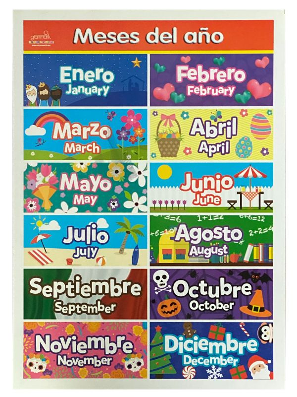Póster Didáctico Mini Meses Año 25×35cm granmark® 1361-141 Pieza 751214745088 01