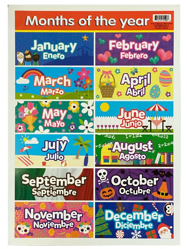 Póster Didáctico Mini Meses Año 25×35cm granmark® 1361-141 Pieza 751214745088 02