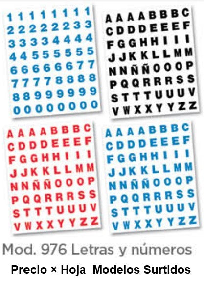 Calcomanía en Vinil Letras y Números 109×131mm granmark® 155-976 [Hoja] 751214505637