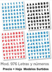 Calcomanía en Vinil Letras y Números 109×131mm granmark® 155-976 [Hoja] 751214505637