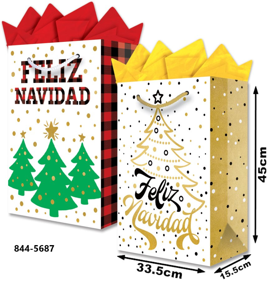 Bolsa p/Regalo Navidad Feliz Navidad Jumbo 33½×45+15½ granmark® 844-5687/6 Pieza 751214647139 01
