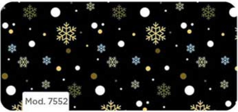 Papel p/Regalo Navidad Copos Fondo Negro 70×51.3cm granmark® 930-7552 Hoja 751214172587 01