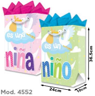 Bolsa p/RegaloTodaOcasión Cigüeña Baby Rosa Grand 24×36½+10 granmark® 845-4552/6 Pieza 751214610980