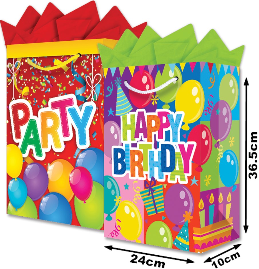 Bolsa p/RegaloTodaOcasión Globos Colores Grand 24×36½+10 granmark® 845-3900/6 Pieza 751214481078 01