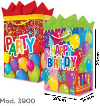 Bolsa p/RegaloTodaOcasión Globos Colores Media 20×26+10½ granmark® 846-3900/6 Pieza 751214480934 01