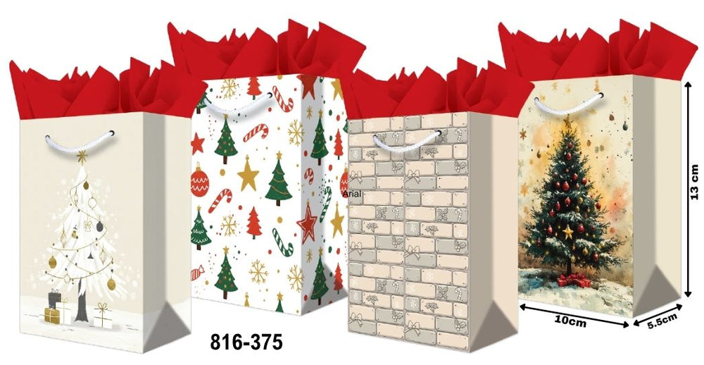 Bolsa p/Regalo Navidad Pinos Mini 10×13+5cm granmark® 816-375/12 Pieza 751214285232 01