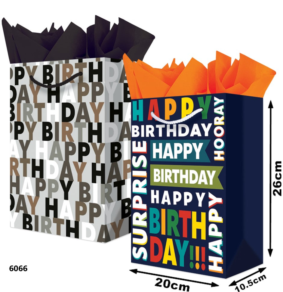Bolsa p/RegaloTodaOcasión Happy B-Day Media 20×26+10½ granmark® 846-6066/6 Pieza 751214662019 01