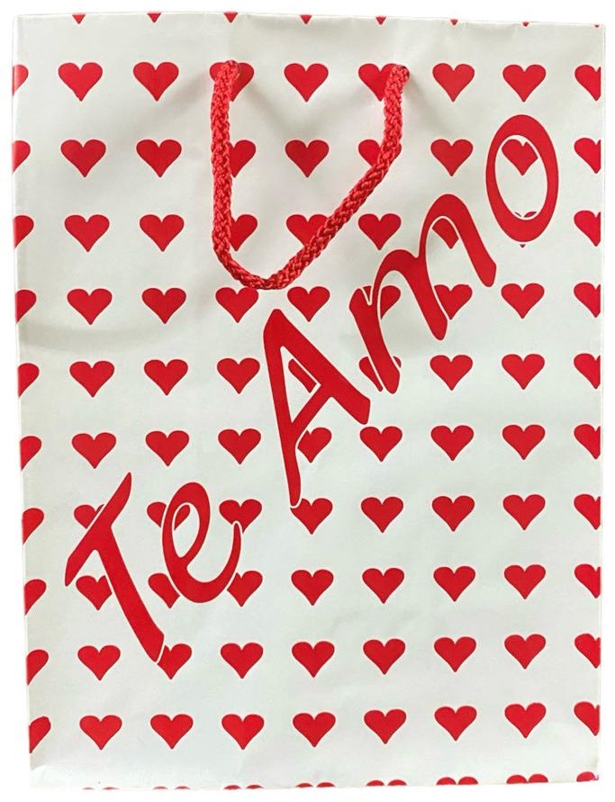 Bolsa Regalo San Valentín Te Amo 20×26.5+12 Mercería® [Pieza]