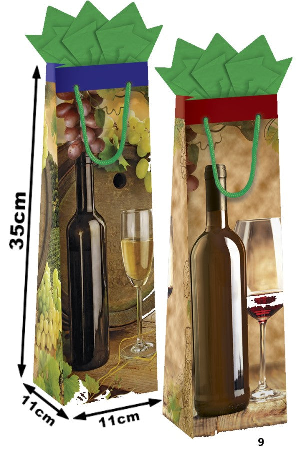 Bolsa p/RegaloTodaOcasión Imagen Botella Vino p/Botella 11×35+11cm granmark® 836-9/6 Pieza 751214605