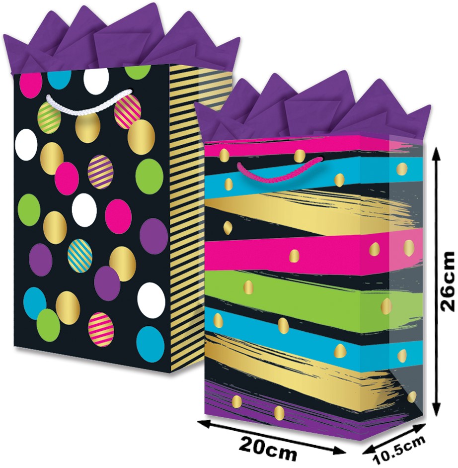 Bolsa p/RegaloTodaOcasión Patrones (Foil) Media con Aplicación 20×26+10½ granmark® 879-541/6 Pieza 7