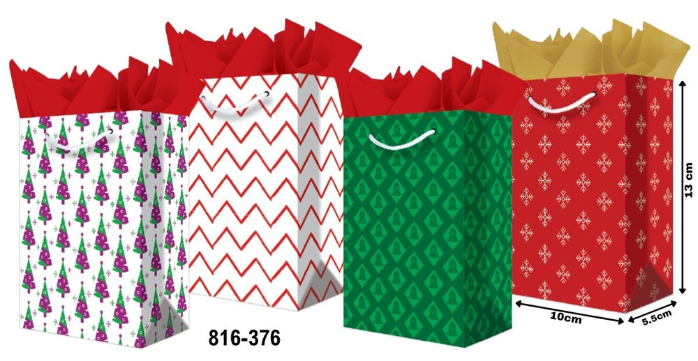 Bolsa p/Regalo Navidad Patrones Mini 10×13+5cm granmark® 816-376/12 Pieza 751214671516 01