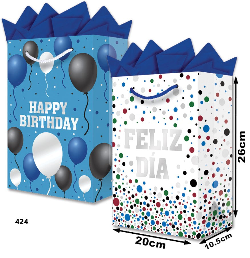 Bolsa p/RegaloTodaOcasión Felicidades Globo Media con Aplicación 20×26+10½ granmark® 879-424/6 Pieza