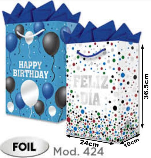 Bolsa p/RegaloTodaOcasión Felicidades Globo Grand con Aplicación 24×36½+10 granmark® 878-424/6 Pieza