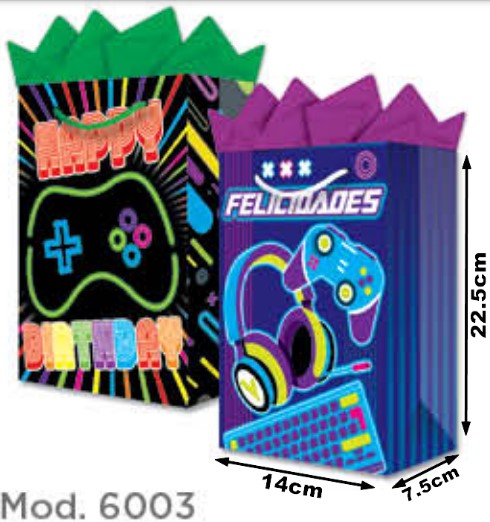 Bolsa p/RegaloTodaOcasión Gaiming Néon Chica 14×22½+7½ granmark® 847-6003/6 Pieza 751214659408 01