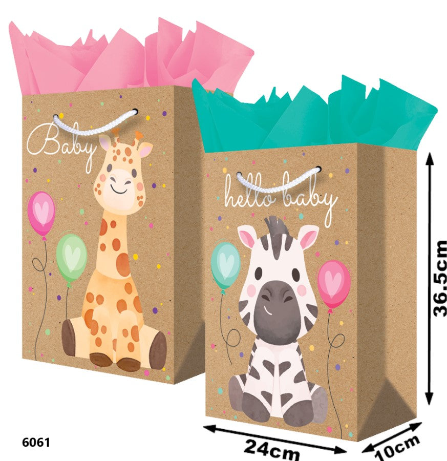 Bolsa p/RegaloTodaOcasión Jirafa Zebra Bebe Grand 24×36½+10 granmark® 845-6061/6 Pieza 751214661852