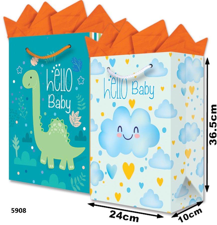 Bolsa p/RegaloTodaOcasión Bebe Dino y Nube Grand 24×36½+10 granmark® 845-5908/6 Pieza 751214656179 0